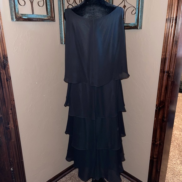 Signature Tessa black ruffle dress hi-lo style purchased at DressBarn worn once - Picture 4 of 6